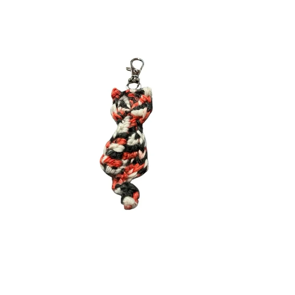 NEW handmade crochet CAT kitten keychain bag purse charm gift